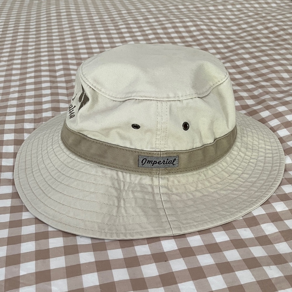 Kapalua Cream Bucket Hat with Tan Band